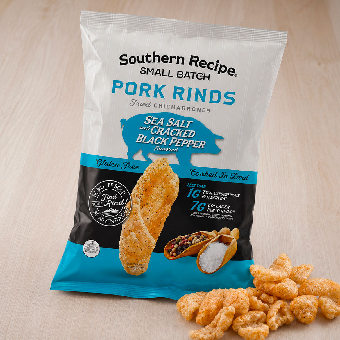 Sea Salt & Cracked Black Pepper Pork Rinds